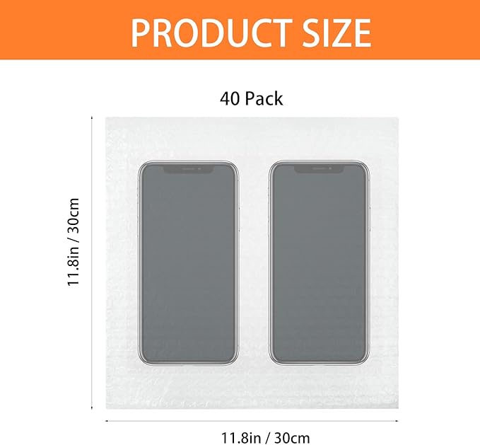 Cheardia 40 Pack Bubble Out Bags, Double Walled Clear Bubble Pouches Wrap Bag - Image 2