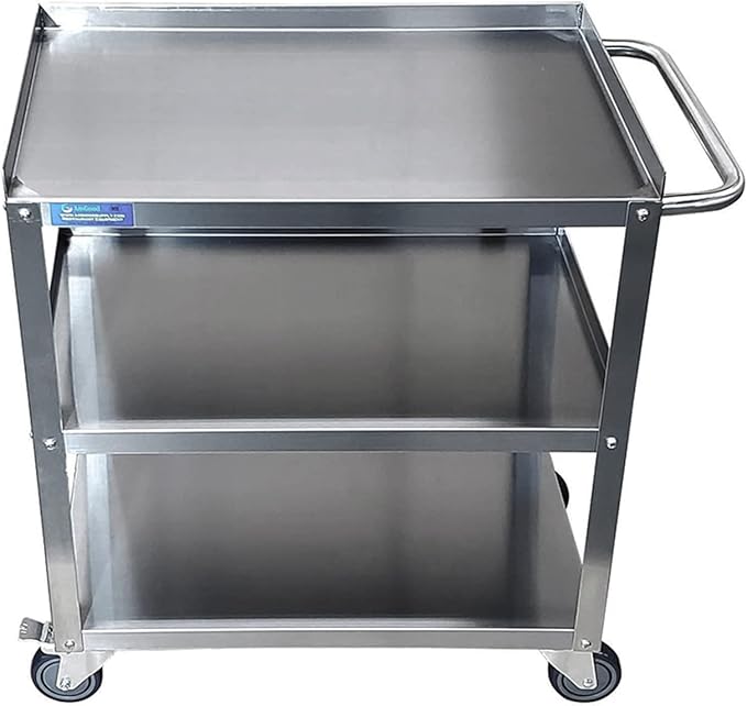 21 in. Wide X 33 in. Long X 33 in High | 3 Shelf Metal Utility Cart on Wheels by AmGood