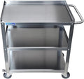 18 in. Wide X 28 in. Long X 33 in High | 3 Shelf Metal Utility Cart on Wheels by AmGood
