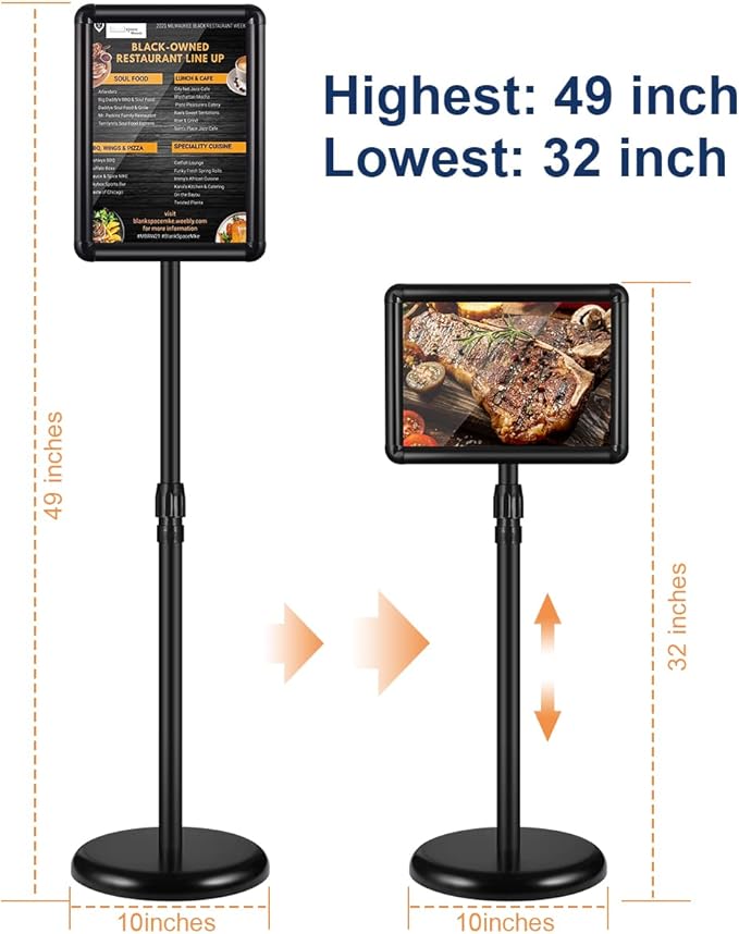 JACNITAD 2 Pack Adjustable Sign Holder Stand - Image 4
