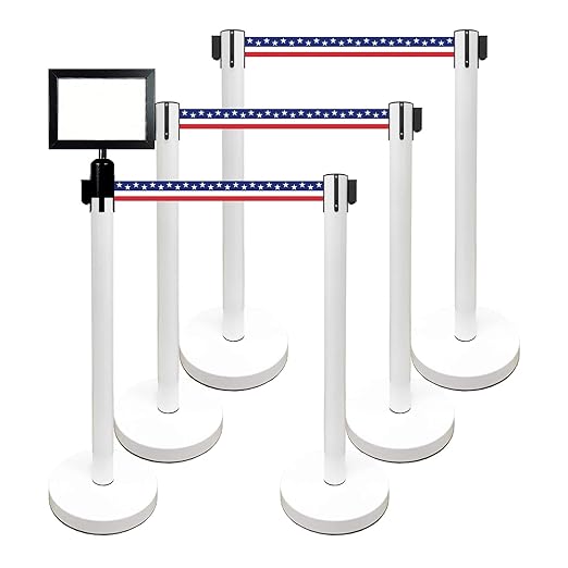 VIP Crowd Control Retractable Belt Stanchion Queue Safety Barrier Set by CrowdControlCenter