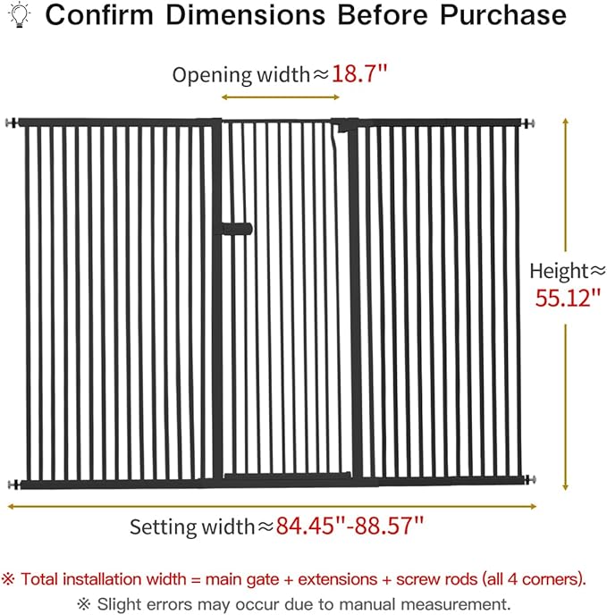 Lumizone Extra Tall Cat Gate 55.12" High Pressure Mounted Extra Wide 2025 New - Image 2