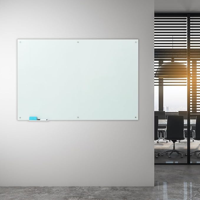 Glass Magnetic White Board – 72 x 48 Inches Dry Erase Frameless Whiteboard - Image 7