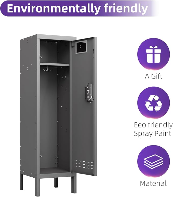 Metal Cabinet Home Office Storage, Lockable Employees Metal Locker - Image 6