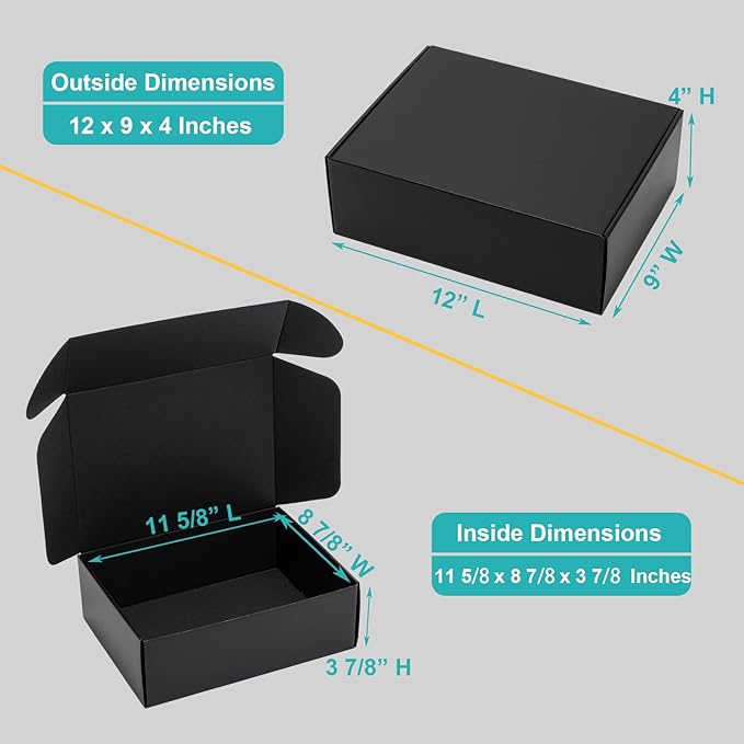Mcfleet 12x9x4" Black Shipping Boxes - Image 2