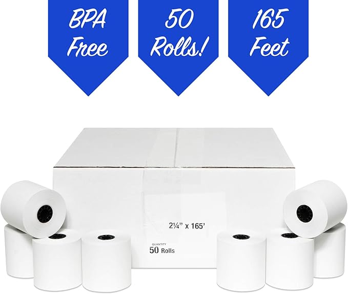 2-1/4 X 165 Thermal Paper Rolls Sharp Cash Register - Image 5