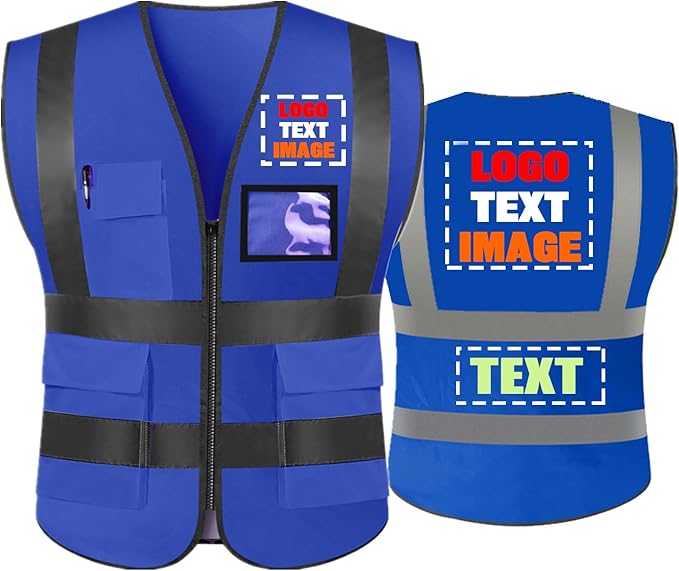 Personalized High Visibility Reflective Safety Vest Custom Your Text Protective - Image 7