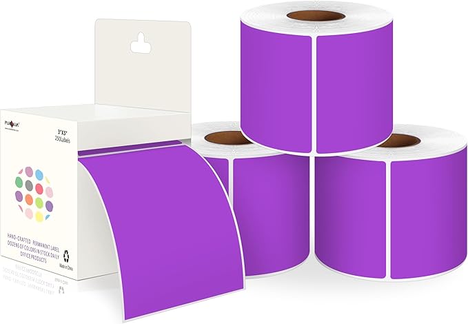 PARLAIM 3 X 5 Inch 4Rolls/1000 Per Roll Rectangle Inventory Color Coding Labels by PARLAIM