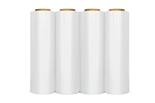 APQ 4 Rolls of Blown Hand Stretch Film 18" x 2000'. Clear Hand Stretch Wrap by APQSupply%C2%AE