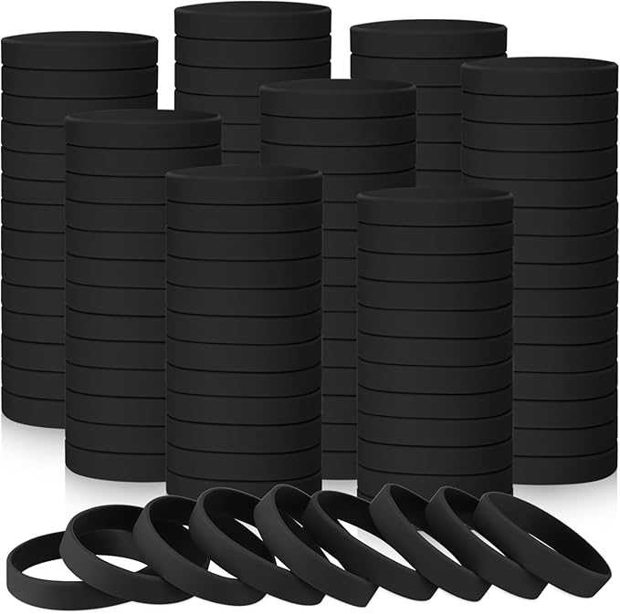 Liliful 100 Pcs Silicone Rubber Wristbands Rubber Wristband Bracelet Bands by Liliful