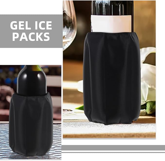 2Pcs Reusable Wine Cooler Sleeve Leakproof Insulated Gel Ice Packs - Image 9