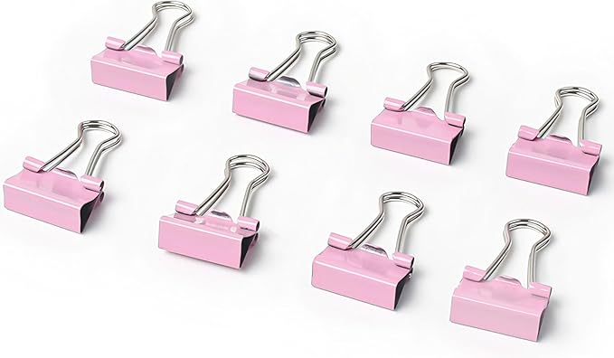50 Pack Medium Pink Binder Clips 1 Inch, Colored Paper Clamps, Middle Size - Image 5