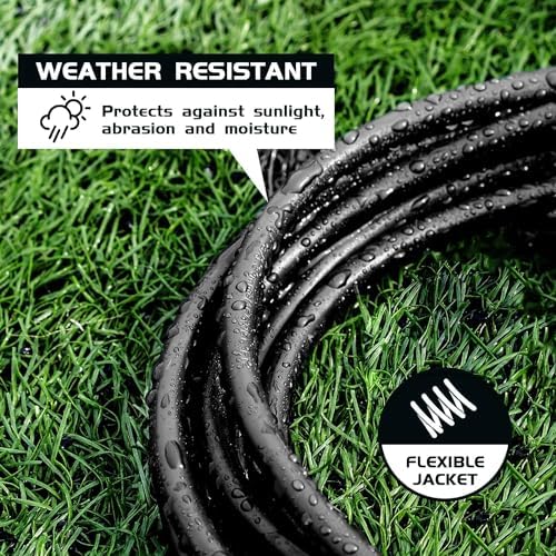 12 Ft Black Outdoor Extension Cord, 16 Gauge Heavy Duty Power Cord - Image 3