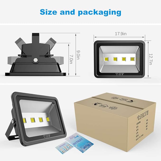 200W LED Flood Lights 6000K Daylight White Lighting Fixtures Super Bright - Image 6