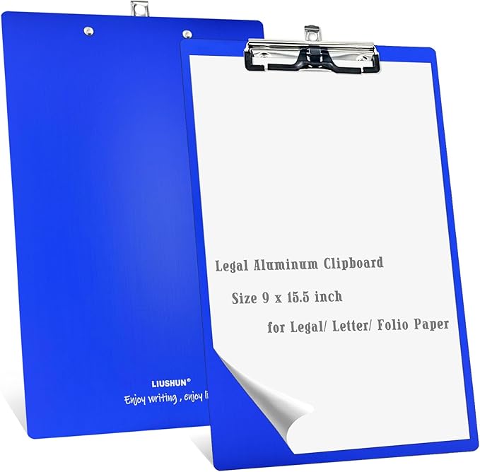 Legal Aluminum Clipboard Metal w/Stainless Hangable Pen Holder Writing Low by Liushun