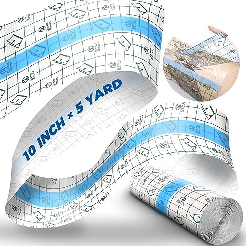 BFONS Tattoo Aftercare Waterproof Bandages 10 in x 5.5 yd Tattoo Cover Up Tape, Tattoo Supplies Second Skin Bandage Flat Roll Transparent Film Wound Healing Protective Clear Sterile and Safe Bandages by BFONS