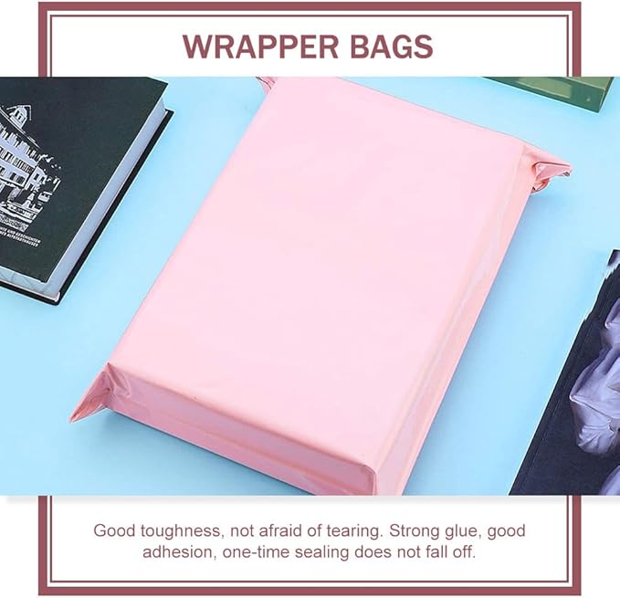 50 Pack Pink Poly Mailers, 10. 2x6. 7 Inches Plastic Self-adhesive Shipping Bags - Image 3
