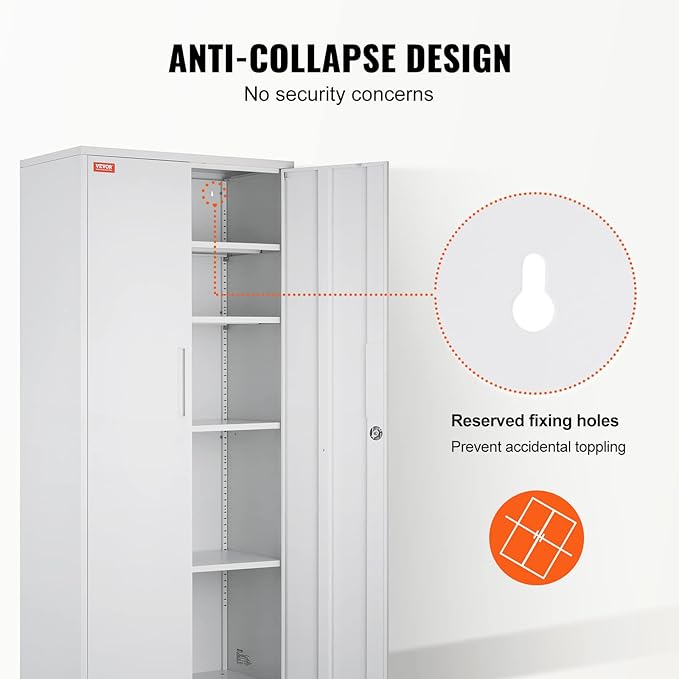 VEVOR Metal Storage Cabinet, Steel Locking Storage Cabinet - Image 5