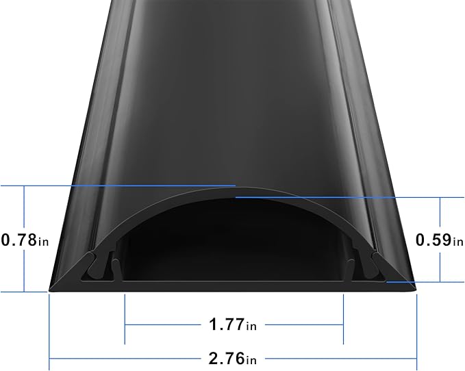 Cord Cover Floor 68in, Large Capacity Floor Cable Cover, Hard PVC Cord Hider - Image 8