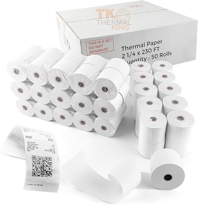 2 1/4" x 230' Thermal Paper, POS Receipt Paper by TKThermalKing