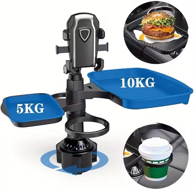 5 in 1 Car Table Tray，Mobile Phone Holder Car Cup Holder Tray ，360° Rotation - Image 2