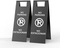 2-Pack No Parking Sign, stainless steel, 24 Inch Height, Double Sided A-Shaped by CrazyAnt