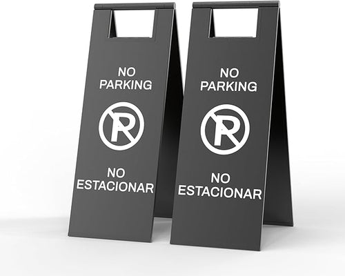 2-Pack No Parking Sign, stainless steel, 24 Inch Height, Double Sided A-Shaped by CrazyAnt