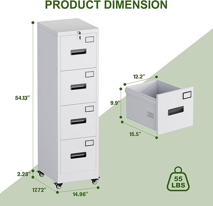 Aobabo 4 Drawer File Cabinet - Image 3