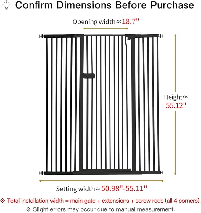 Lumizone Extra Tall Cat Gate 55.12" High Pressure Mounted Extra Wide 2025 New - Image 2