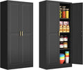 60 Inch Tall Pantry Cabinet, Metal Kitchen Storage Cabinet by POLUP
