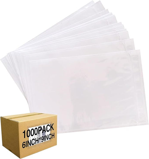 1000 PCS 6"x 9" Clear Self-Adhesive Packing List Envelopes Plastic - Image 2
