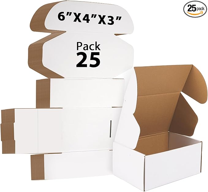 6x4x3 inches Shipping Boxes Set of 25, Small Corrugated Cardboard Box, by Unknown