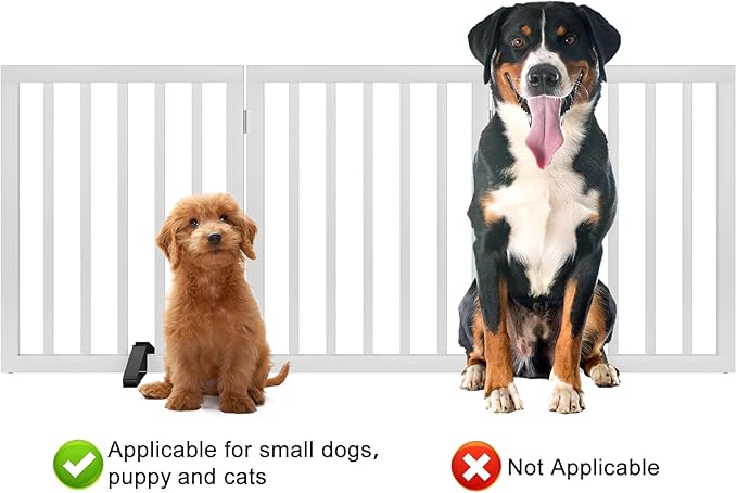 Dog Gates for The House Freestanding Foldable Pet Gates for Doorways 3 Panels - Image 6