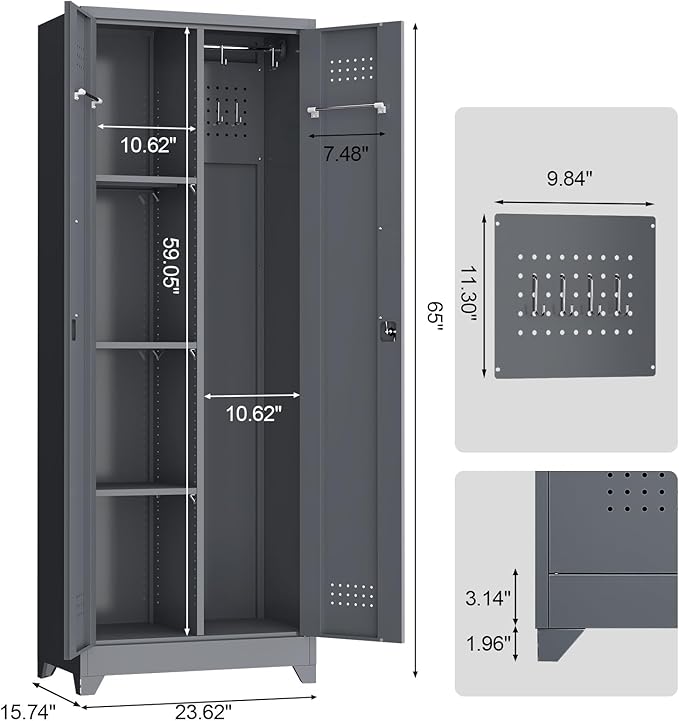 LUCYPAL 65" H Metal Garage Storage Cabinet - Image 3