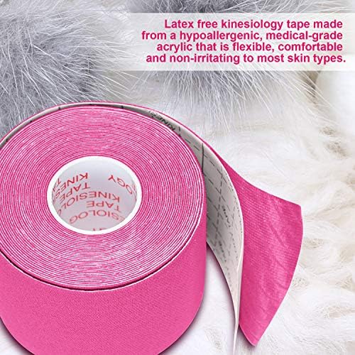 Kinesiology Tape Athletic Tape Sport Tape, Lychee Supports & Protects Muscles, Waterproof and Latex Free, Breathable Elastic for Sport Activity (Pink, 6 Rolls) - Image 5