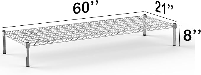 21''W x 60''L x 8''H Chrome Plated Wire Dunnage Rack | Off The Floor Storage - Image 3
