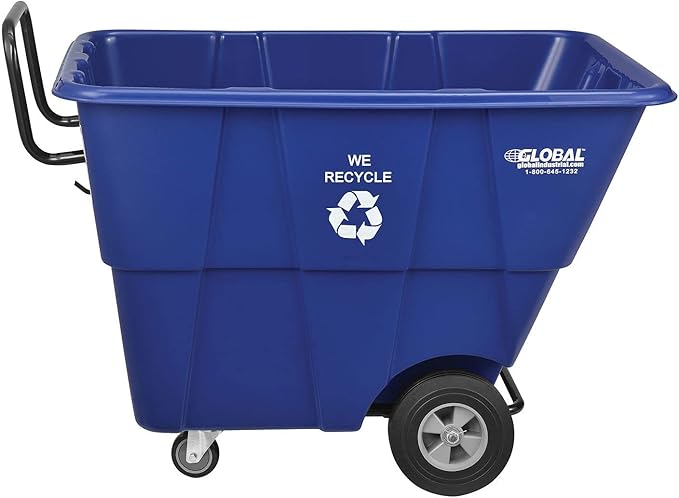 Global Industrial Standard Duty Plastic Recycling Tilt Truck 1/2 Cubic Yard by GlobalIndustrial