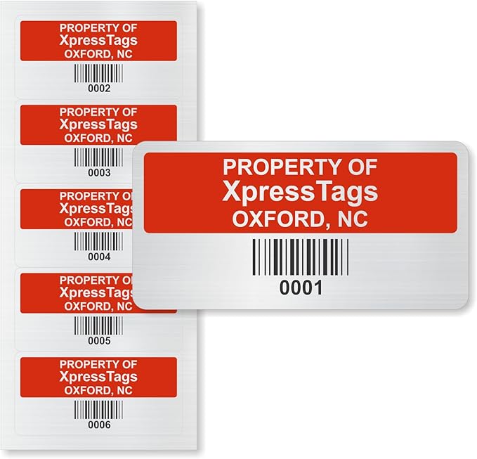 XpressTags 1" x 2" Custom Asset Labels - Image 2