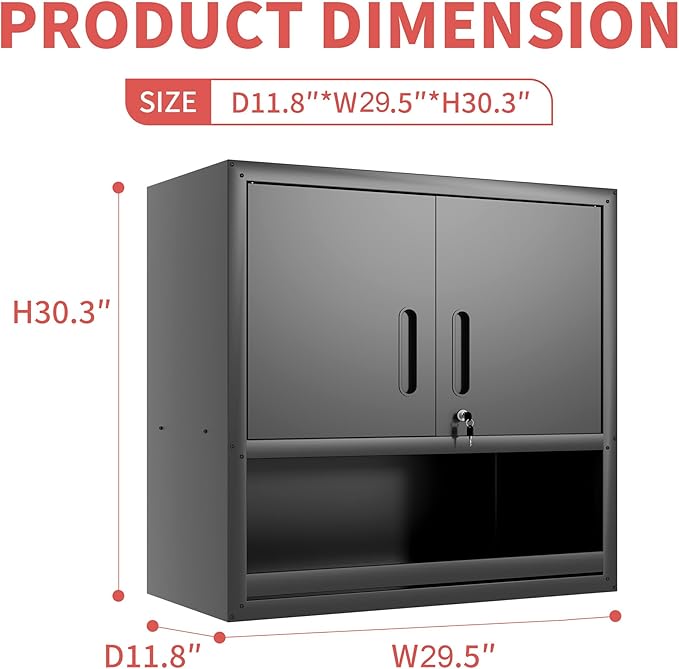 Garage Wall Cabinet Metal Storage Cabinet - Image 3