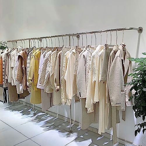 Creative Clothing store clothes Rail Silver Wall mounted Garment Racks, industrial pipe clothing rack T-shaped retail garment display stand, Heavy Duty Closet Storage Organizer Towel Hanging Bar - Image 7