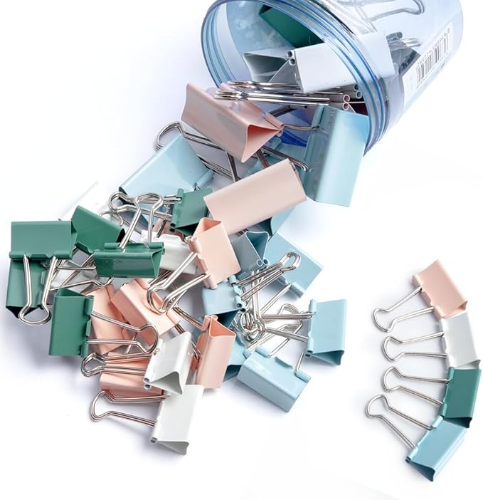 M&G Binder Clips 36 Pcs Colorful Assorted Size Clips, Extra Large Clips - Image 2