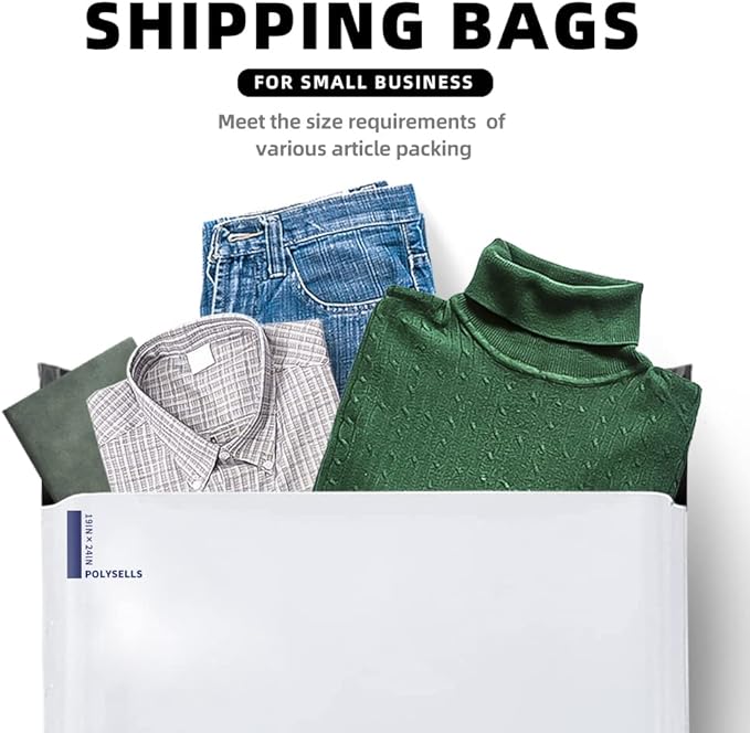 POLYSELLS 100 Pack 19x24 Inch White Poly Mailers Shipping Envelopes, Strong - Image 7