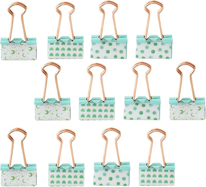 12pcs Metal Binder Clips Paper Clamps Multi-Functional Office File Organizing by Unknown