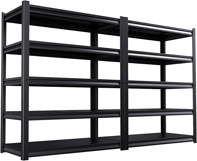 2 Pack Garage Shelving Heavy Duty Storage Shelves 3000LBS Adjustable Garage by AOJUFEO