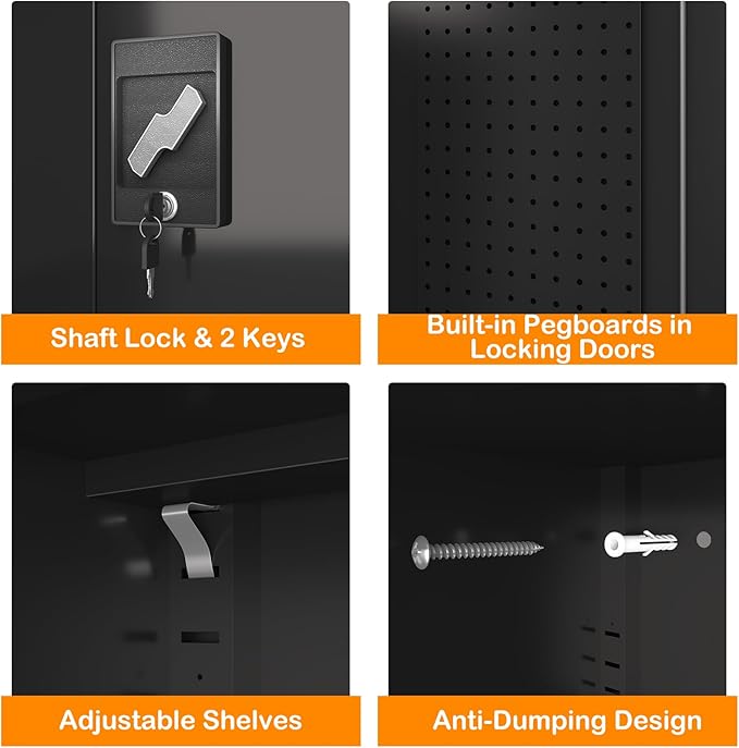 Upgraded Wide Metal Storage Cabinet - Image 4