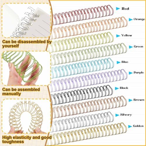 MorningRo 50 Pcs 1 Inch Metal Double Loop Binding Wires Bulk - Image 3