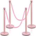 Ferraycle 4 Pcs Stainless Steel Stanchions Post Queue 38 Inch, 5 ft Velvet by Ferraycle