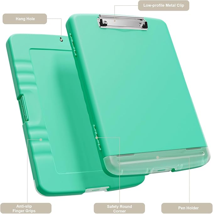 Piasoenc Clipboard with Storage, 8.5 x 11 Organization Box with Pen Holder and - Image 2