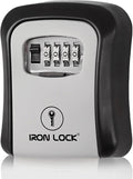 Iron Lock® Key Lock Box Wall Mount – Medium Waterproof Heavy-Duty Metal Safe by IronLock