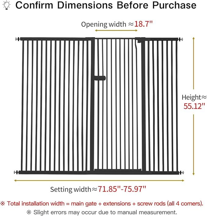 Lumizone Extra Tall Cat Gate 55.12" High Pressure Mounted Extra Wide 2025 New - Image 2